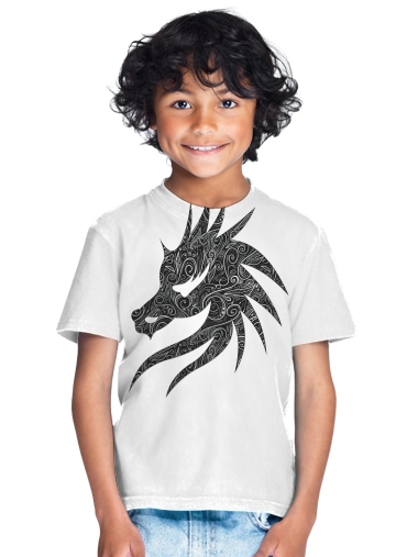 T-shirt Enfant Blanc Black Silver Damasks