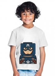 tshirt-enfant-blanc Bricks Captain America
