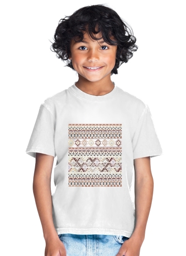 T-shirt Enfant Blanc BROWN TRIBAL NATIVE