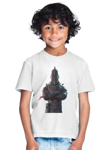 T-shirt Enfant Blanc Chevalier Noir Fortnite