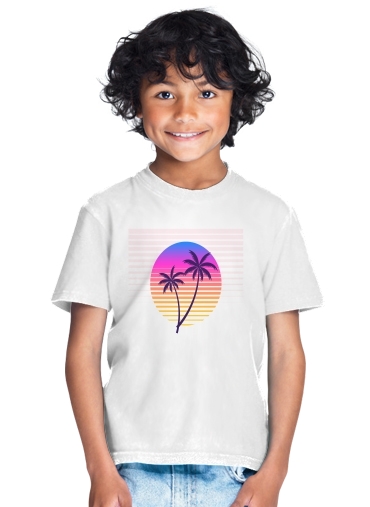 T-shirt Classic retro 80s style tropical sunset