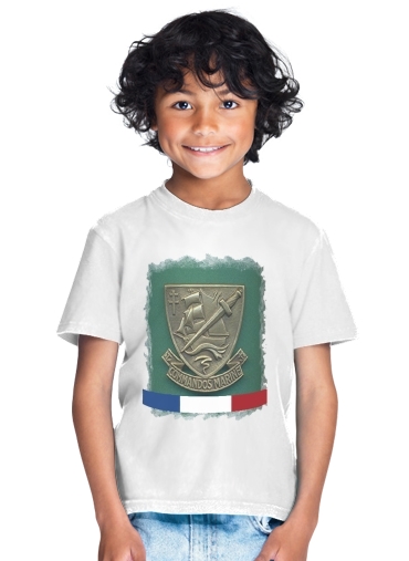 T-shirt Enfant Blanc Commando Marine