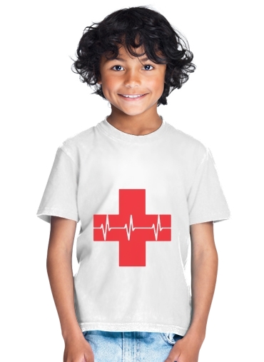 T-shirt Croix de secourisme EKG Heartbeat