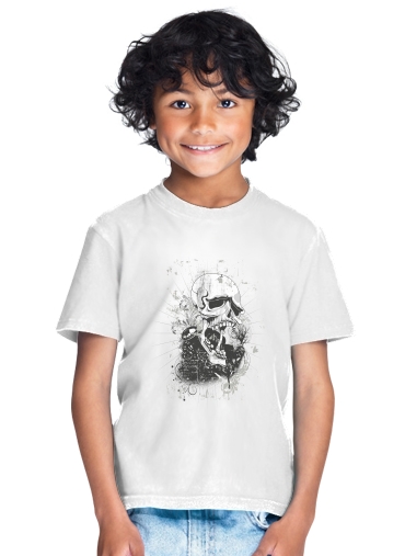 T-shirt Enfant Blanc Dark Gothic Skull
