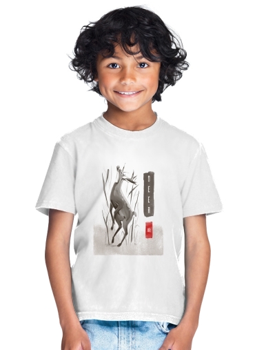 T-shirt Deer Japan watercolor art