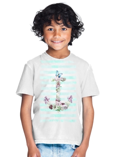 T-shirt Floral Anchor in mint