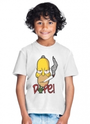 tshirt-enfant-blanc Homer Dope Weed Smoking Cannabis