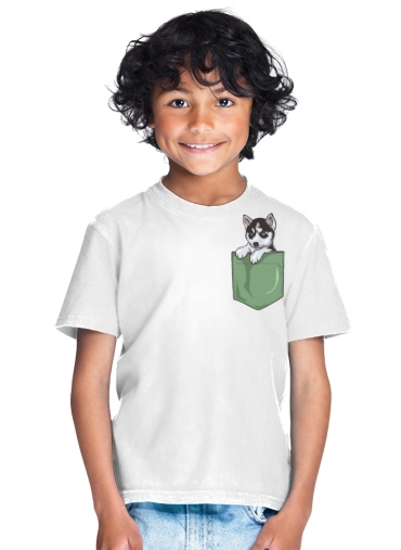 T-shirt Husky Dog in the pocket