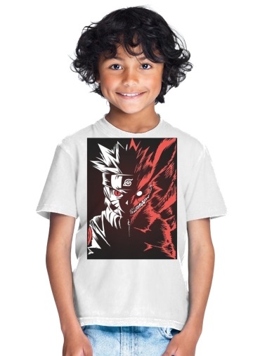 T-shirt Enfant Blanc Kyubi x Naruto Angry