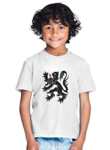T-shirt Enfant Blanc Lion des flandres
