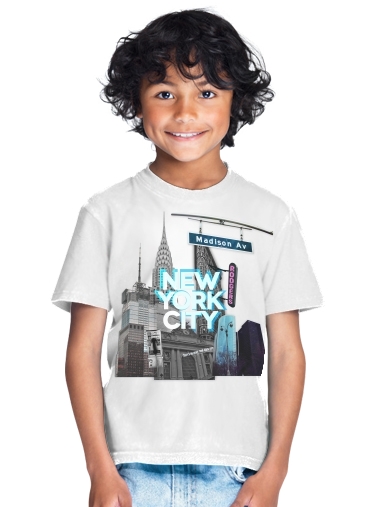 T-shirt Enfant Blanc New York City II [blue]
