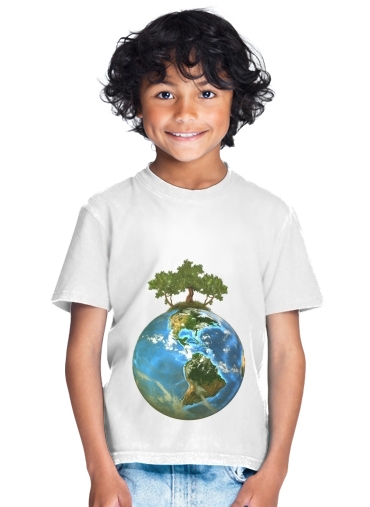 T-shirt Enfant Blanc Protégeons la nature - ecologie