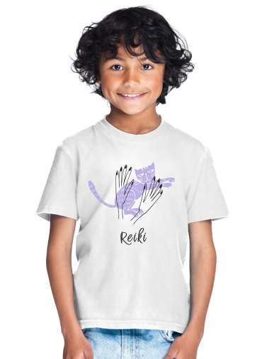 T-shirt Reiki Animal chat violet
