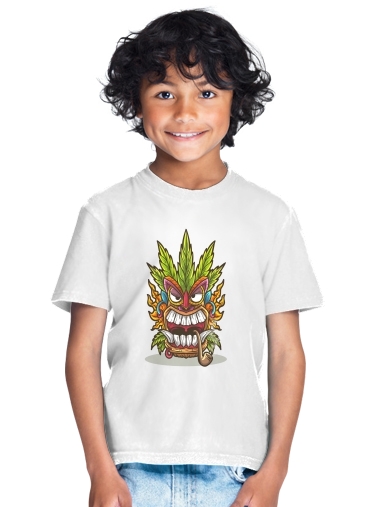 T-shirt Tiki mask cannabis weed smoking