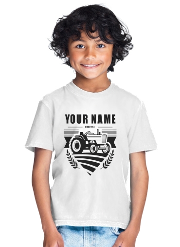T-shirt Tracteur Logo personnalisable prénom date de naissance