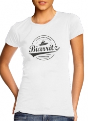 tshirt-femme-blanc Biarritz la grande plage