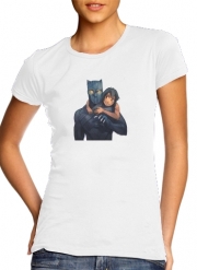tshirt-femme-blanc Black Panther x Mowgli
