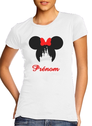 T-shirt Silhouette Minnie Château avec prénom personnalisable