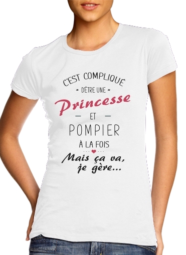 T-shirt C'est compliqué d’être une princesse et pompier