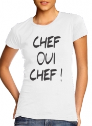 tshirt-femme-blanc Chef Oui Chef humour