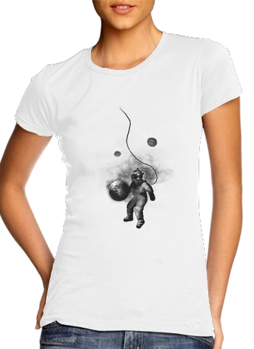 T-shirt Femme Col rond manche courte Blanc Deep Sea Space Diver