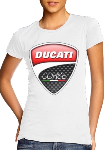 T-shirt Femme Col rond manche courte Blanc Ducati