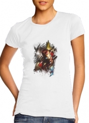 tshirt-femme-blanc Grunge Ironman
