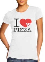 tshirt-femme-blanc I love Pizza
