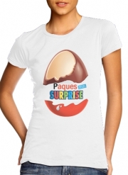 tshirt-femme-blanc Joyeuses Paques Inspired by Kinder Surprise