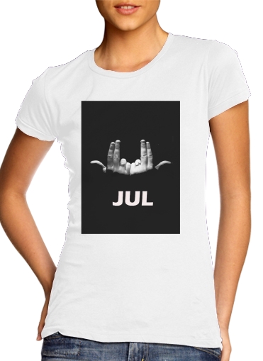 T-shirt Femme Col rond manche courte Blanc Jul Rap