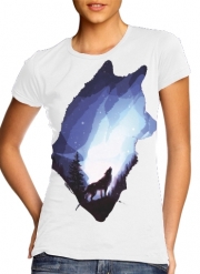 tshirt-femme-blanc Mystic wolf