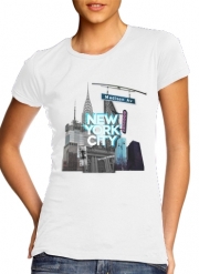 tshirt-femme-blanc New York City II [blue]