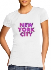 tshirt-femme-blanc New York City Broadway - Couleur rose 
