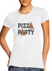 tshirt-femme-blanc Pizza Party