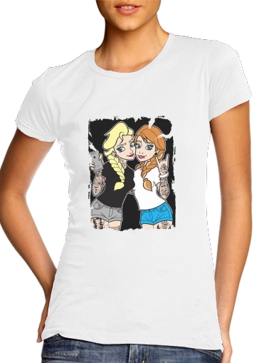 T-shirt Sisters Selfie Tatoo Punk Elsa Anna