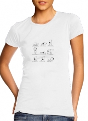 tshirt-femme-blanc Snoopy Yoga