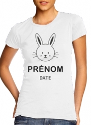tshirt-femme-blanc Tampon annonce naissance Lapin