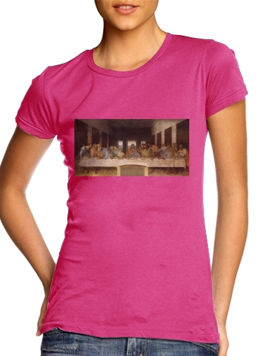 T-shirt Femme Col rond manche courte Blanc The Last Supper Da Vinci