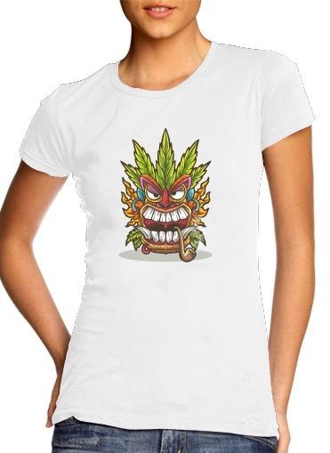 T-shirt Tiki mask cannabis weed smoking