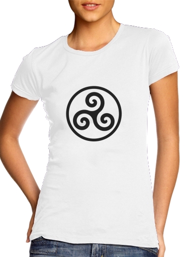 T-shirt Femme Col rond manche courte Blanc Triskel Symbole