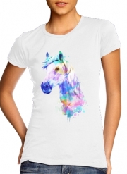 tshirt-femme-blanc watercolor horse