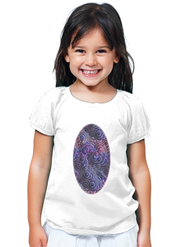 T-shirt Enfant Blanc Blue pink bubble cells pattern