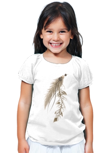 T-shirt Enfant Blanc Boho Feather