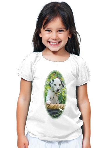 T-shirt chiot dalmatien dans un panier