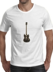 tshirt-homme-blanc-mc AcDc Guitare Gibson Angus