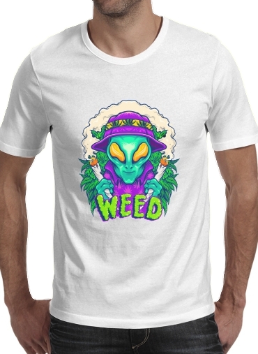 T-shirt Alien smoking cannabis cbd