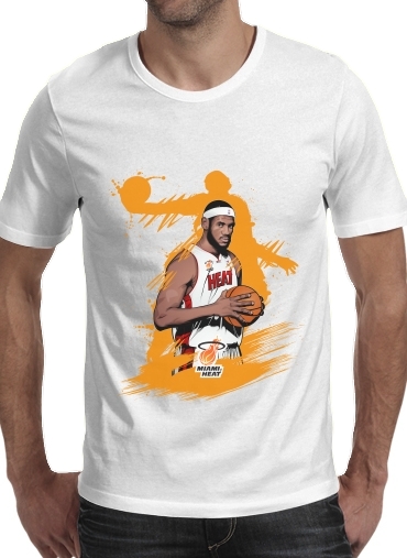 T-shirt homme manche courte col rond Blanc Basketball Stars: Lebron James