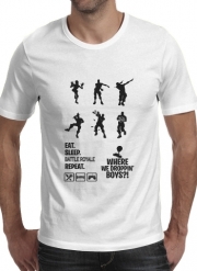 tshirt-homme-blanc-mc Battle Royal FN Eat Sleap Repeat Dance