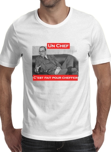T-shirt homme manche courte col rond Blanc Chirac Un Chef cest fait pour cheffer