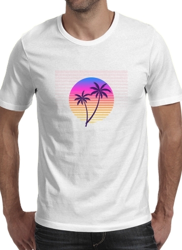 T-shirt Classic retro 80s style tropical sunset